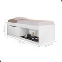 Ver imagem 2 de Box Solteiro 2 Prateleiras Flórida com Kit Pet e Colchão Branco