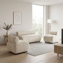 Ver imagem 1 de Sofá Namoradeira e KIT2 Poltronas Decorativa para Sala Nara Suede D03 - D'Rossi
