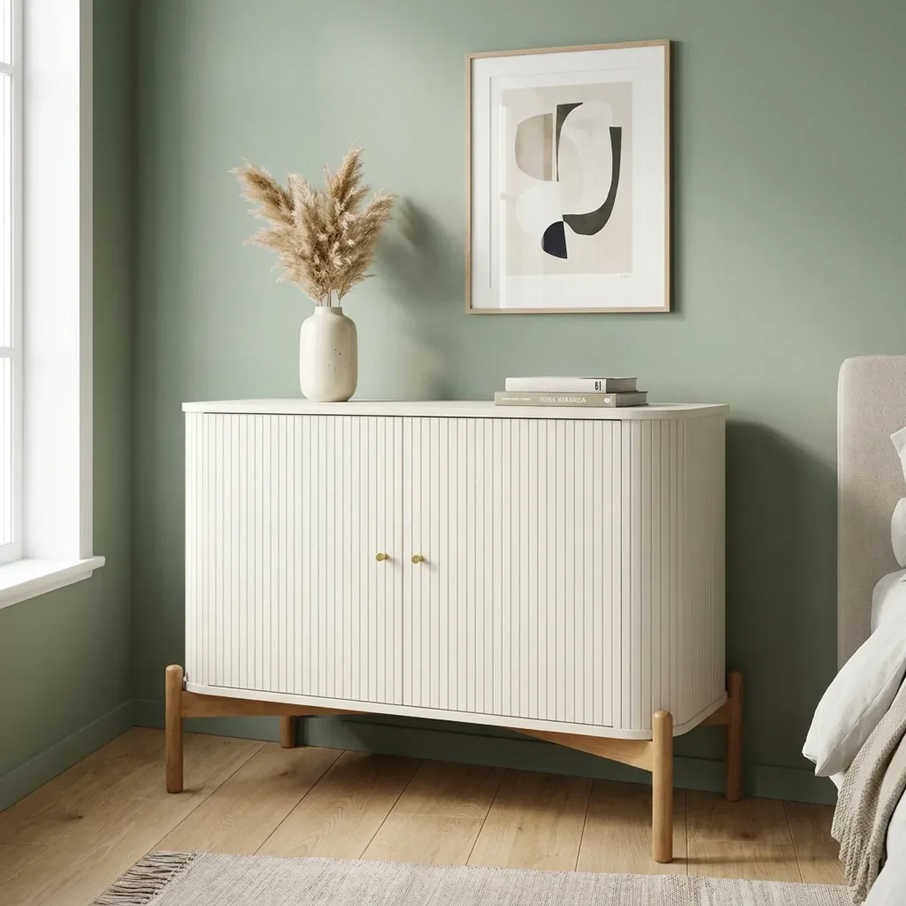 Cômoda com 2 Portas em Madeira Maciça Aurora Off White