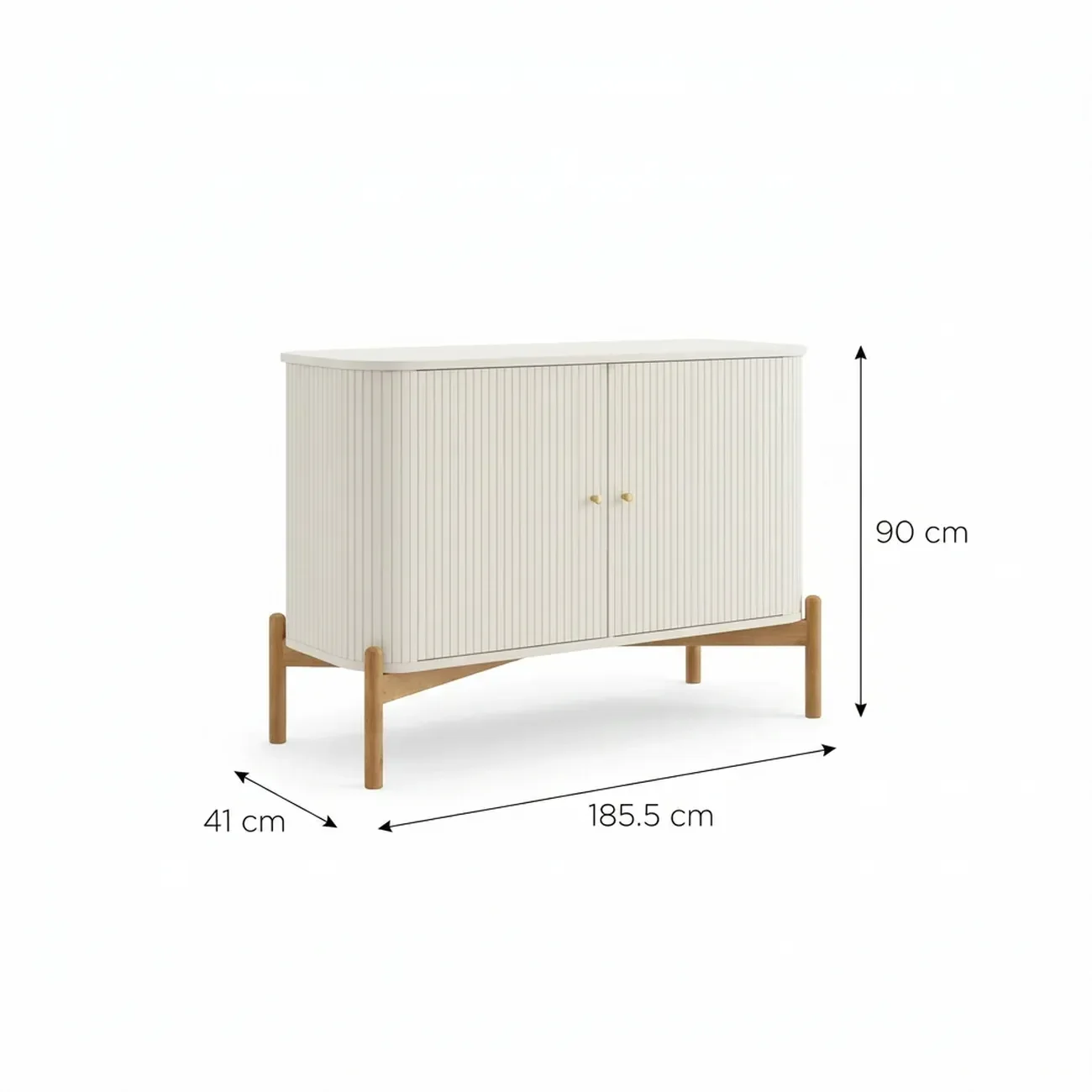 Ver imagem 3 de Cômoda com 2 Portas em Madeira Maciça Aurora Off White