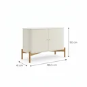 Ver imagem 5 de Cômoda com 2 Portas Mds com Pé em Madeira Maciça Aurora Off White