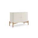 Ver imagem 3 de Cômoda com 2 Portas Mds com Pé em Madeira Maciça Aurora Off White
