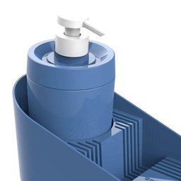 Dispenser Porta Detergente com Suporte para Sabão e Esponja Azul Flat Crippa Pia Cozinha - 2