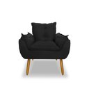 Ver imagem 3 de Poltrona Opala para Sala Clínica Salão Pés de Madeira Suede Preto
