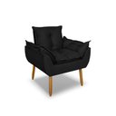 Ver imagem 2 de Poltrona Opala para Sala Clínica Salão Pés de Madeira Suede Preto