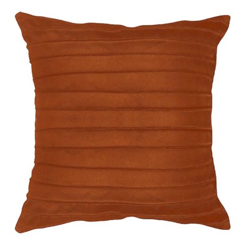 Capa para Almofada Drapeada Line em Veludo Quadrada Terracota