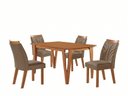 Ver imagem 2 de Conjunto Sala de Jantar Mesa Elos 1,20x0,80 Tampo Amadeirado 4 Cadeiras Veneza New Cinamomo Yescasa