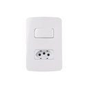 Ver imagem 1 de Interruptor Simples 10a e Tomada 2p+t 20a Margirius B3 com Placa 4x2 Branco