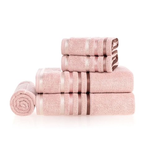 Jogo de Banho 5 Peças Fio Penteado Karsten Lumina Rosé Rosa