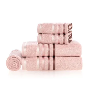 Jogo de Banho 5 Peças Fio Penteado Karsten Lumina Rosé Rosa