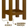 Banquinho de Madeira Maciça Baixa Imbuia Assento Estofado Material Sintético Preto Nemargi - 3