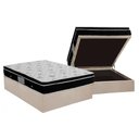 Ver imagem 1 de Cama Box Baú Casal: Colchão Molas Ortobom Nanolastic Physical + Base CRC Suede Clean(138x188)