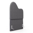 Ver imagem 1 de Cabeceira Orgânica Cama Box Solteiro Sea 90cm com Frame Bouclé Cinza Escuro - Desk Design