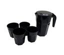 Ver imagem 1 de Kit Suco 1 Jarra de 1,5 Litros com 4 Copos de 400 Ml Cozinha Dehaus Preto Opaco Dhause