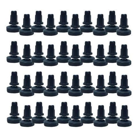Sapata para Móveis Niveladora 1/4 c/ Bucha Rosca Met 100 un. Preto