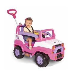 Carrinho Diipi Passeio Empurrador com Pedal Premium Criança Divertido Andador Cor Rosa - 2