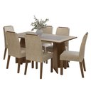Ver imagem 2 de Conjunto Sala de Jantar Tampo de Madeira 6 Cadeiras Rustic/crema/imperial Soho Madesa