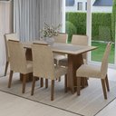 Ver imagem 1 de Conjunto Sala de Jantar Tampo de Madeira 6 Cadeiras Rustic/crema/imperial Soho Madesa