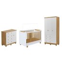 Ver imagem 2 de Quarto de Bebê com Guarda-roupa 3 Portas Cômoda e Berço 4em1 Minicama 100% Mdf Mike Espresso Móveis