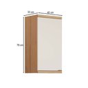 Ver imagem 3 de Armário Aéreo Cozinha 40 cm Bless 1 Porta 100% MDF Jequitibá/Off White Fosco - Linea Brasil