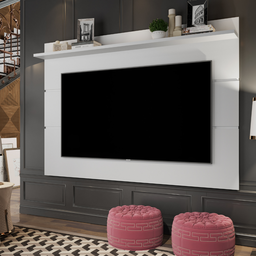 Painel de TV 70" Simples Sala Quarto Vivare 1,80 Giga Móveis:Branco - 2