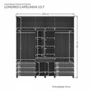 Ver imagem 5 de Guarda Roupa Casal Londres Capelinha 13.7 13 Portas 7 Gavetas Jatobá/areia com Espelho - Santos