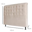 Ver imagem 3 de Cabeceira Estofada Cama Box Casal 140 cm Alice Suede Bege