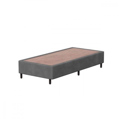 Base Cama Box Solteirão 96x203x26 Sued Cinza Probel Cinza