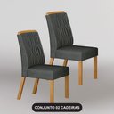 Ver imagem 1 de Cadeira para Mesa de Jantar Ilheus Kit 2 Peças Cinamomo Linho Chumbo - Leifer