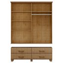 Ver imagem 5 de Guarda Roupa 4p 4g Espelho Madeira Maciça 168 Cm 2252 Freijo Milani Store