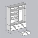 Ver imagem 6 de Guarda Roupa 4p 4g Espelho Madeira Maciça 168 Cm 2252 Freijo Milani Store