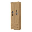 Ver imagem 2 de Guarda-roupa Infantil 62cm 2 Portas com Vidro e 2 Gavetas Sonho Multimóveis Mp4471 Madeirado