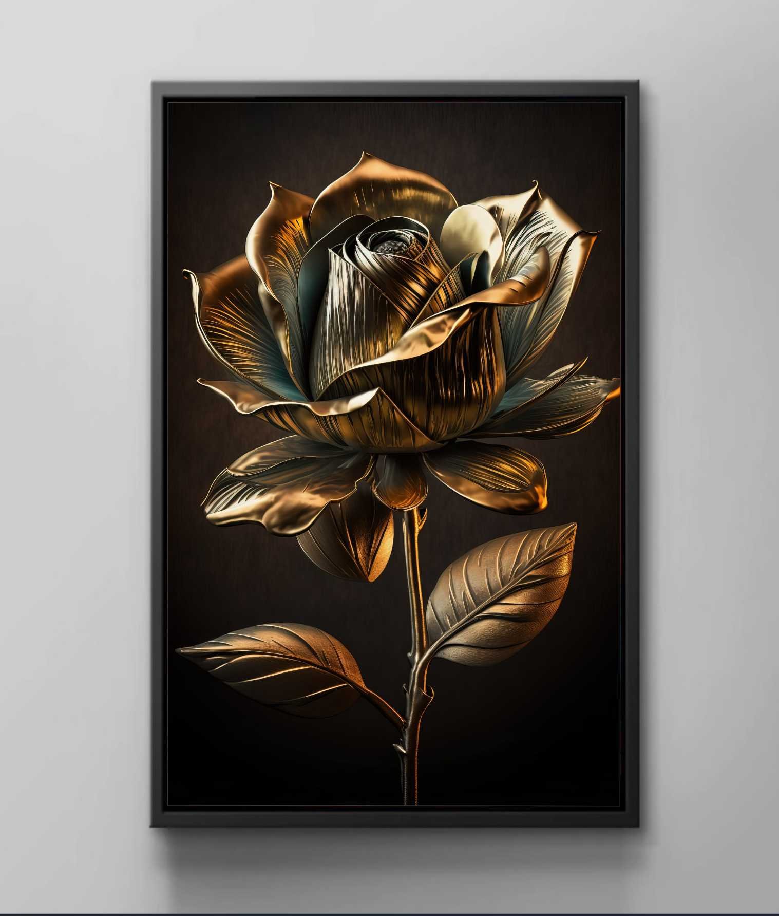 Quadro Decorativo Tela Canvas Abstrato Flores Flor Dourada Salas Gg - 3