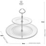 Kit 2 Porta Doces Doceiras de Cristal 2 Andares 32cm Pratos Duplos Wolff Pearl Cupcakes Petiscos - 3