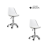 Kit 2 Cadeiras Office com Rodizio Giratória Saarinen - Branco + E-book - 1