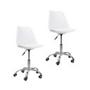 Ver imagem 2 de Kit 2 Cadeiras Office com Rodizio Giratória Saarinen - Branco + E-book