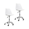 Kit 2 Cadeiras Office com Rodizio Giratória Saarinen - Branco + E-book - 2