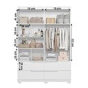 Ver imagem 3 de Guarda Roupa Doble Quarto com 4 Portas e 4 Gavetas Branco/freijo
