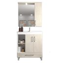 Ver imagem 2 de Gabinete de Banheiro 80cm com Cuba e Espelheira Branco/Arenito