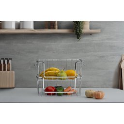 Fruteira Tipo Cesto Organizador Empilhável Aramado - Schmitt:preto Fosco - 3
