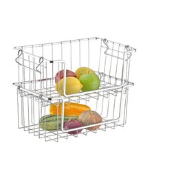 Fruteira Tipo Cesto Organizador Empilhável Aramado - Schmitt:preto Fosco - 4