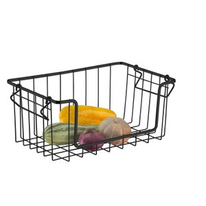 Fruteira Tipo Cesto Organizador Empilhável Aramado - Schmitt:preto Fosco
