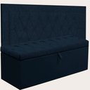 Ver imagem 1 de Kit Cabeceira Bianca + Calçadeira Itália King 195 CM Suede Azul Marinho - D A Decor