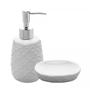 Conjunto 2 Peças para Banheiro de Cerâmica Clover Branco - Wolff