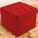 Ver imagem 1 de Puff Baú Malli 40x50x50 Suede Vermelho - D A Decor