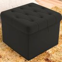 Ver imagem 1 de Puff Baú Malli 40x50x50 Suede Preto - D A Decor