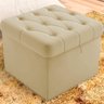 Puff Baú Malli 40x50x50 Suede Marfim - D A Decor - 1