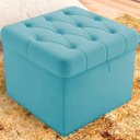 Ver imagem 1 de Puff Baú Malli 40x50x50 Suede Azul Turquesa- D A Decor