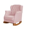 Poltrona Amamentação Balanço Descanso Helena com Puff Veludo Rosa - 4