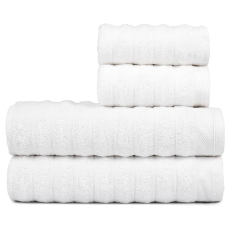 Kit 2 Toalhas de Banho + 2 Toalhas de Rosto Aura Atlântica 75x1,50 Cor:branco Off White